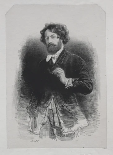 Self-Portrait by Paul Gavarni, print, 1842