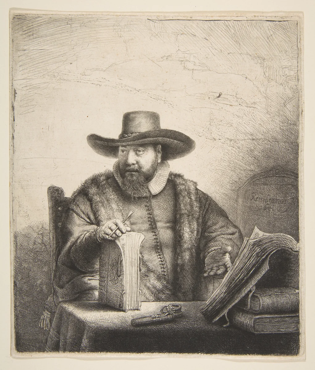 Cornelis Claesz Anslo, Mennonite Preacher by Rembrandt van Rijn, print, 1641