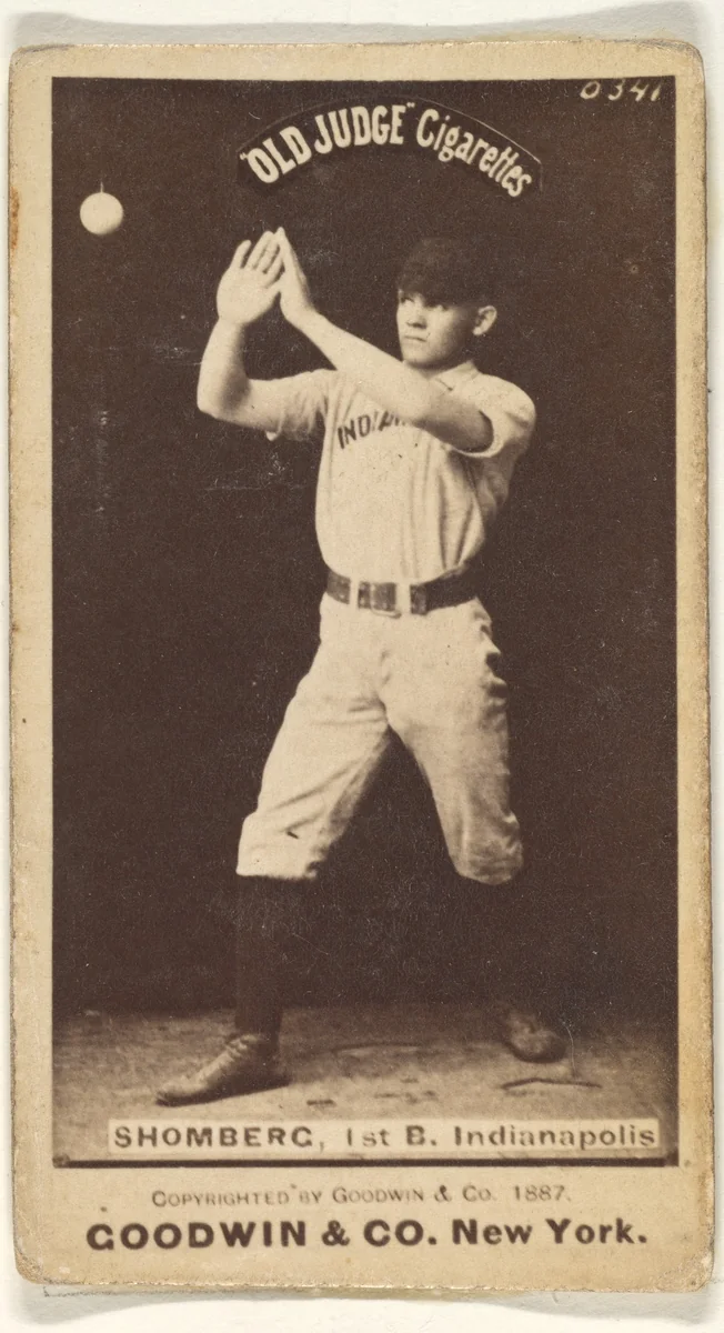 Shomberg, 1st Base, Indianapolis, from the Old Judge series (N172) for Old Judge Cigarettes by Goodwin & Company, photograph, 1887