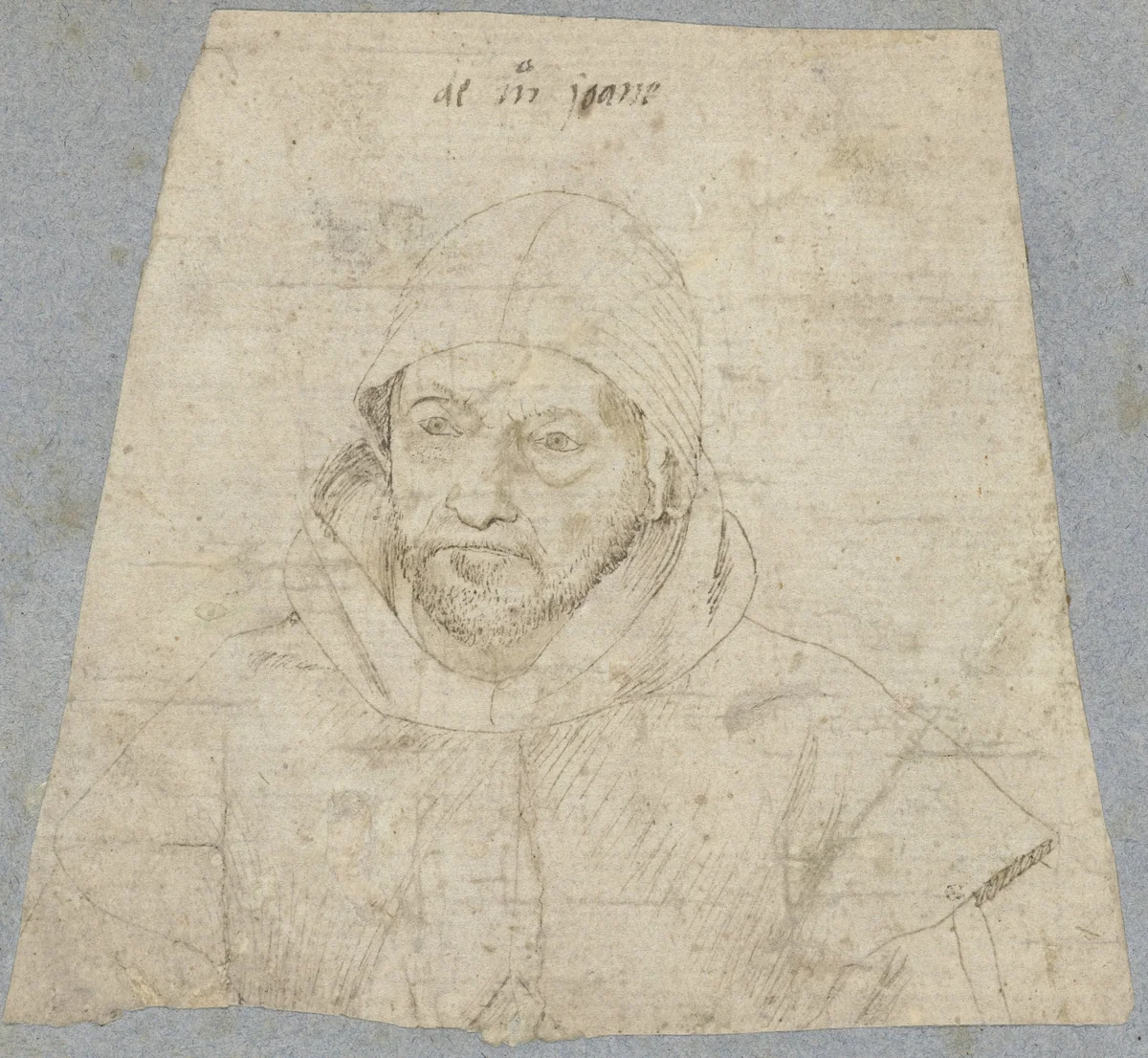 Portret van een monnik by Unknown, drawing, 1450-1474