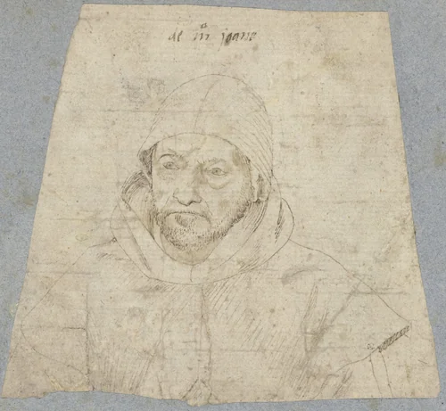 Portret van een monnik by Unknown, drawing, 1450-1474