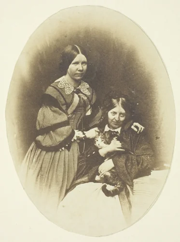 Mrs. Craik Holding Cat by Benjamin Mulock, photograph, 1853-1863