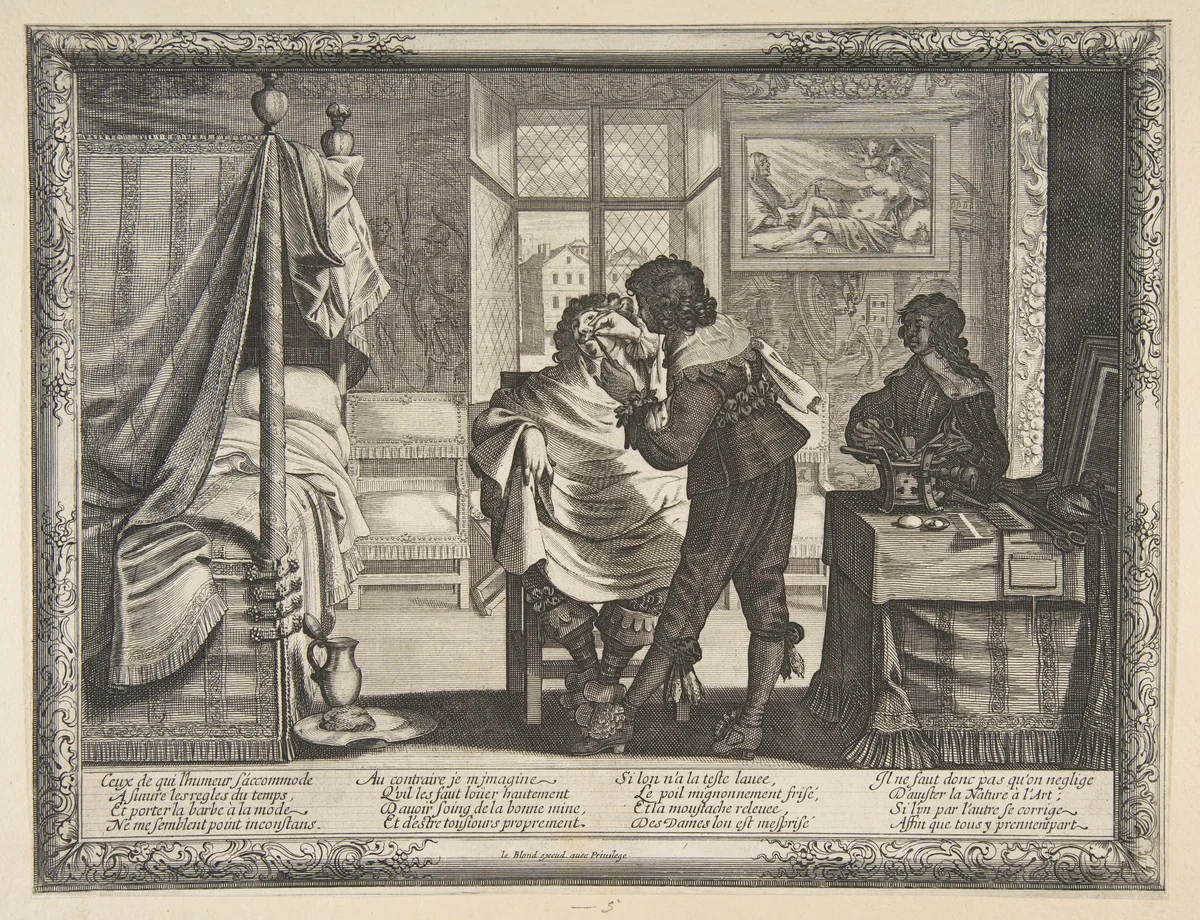The Barber (le Barbier) by Abraham Bosse, print, 1627-1637