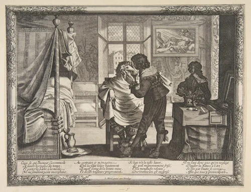 The Barber (le Barbier) by Abraham Bosse, print, 1627-1637