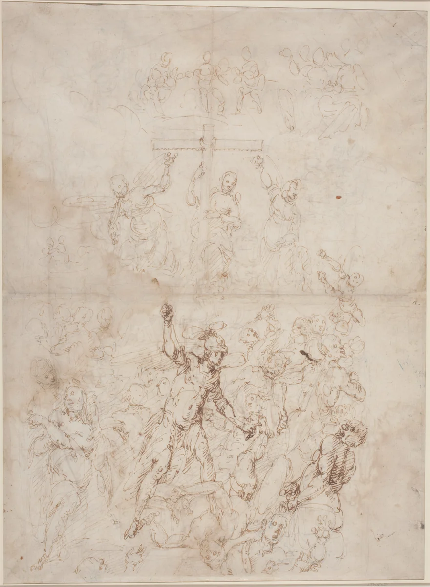The Last Judgment by Giulio Benso; Aurelio Lomi, drawing, 1620-1668