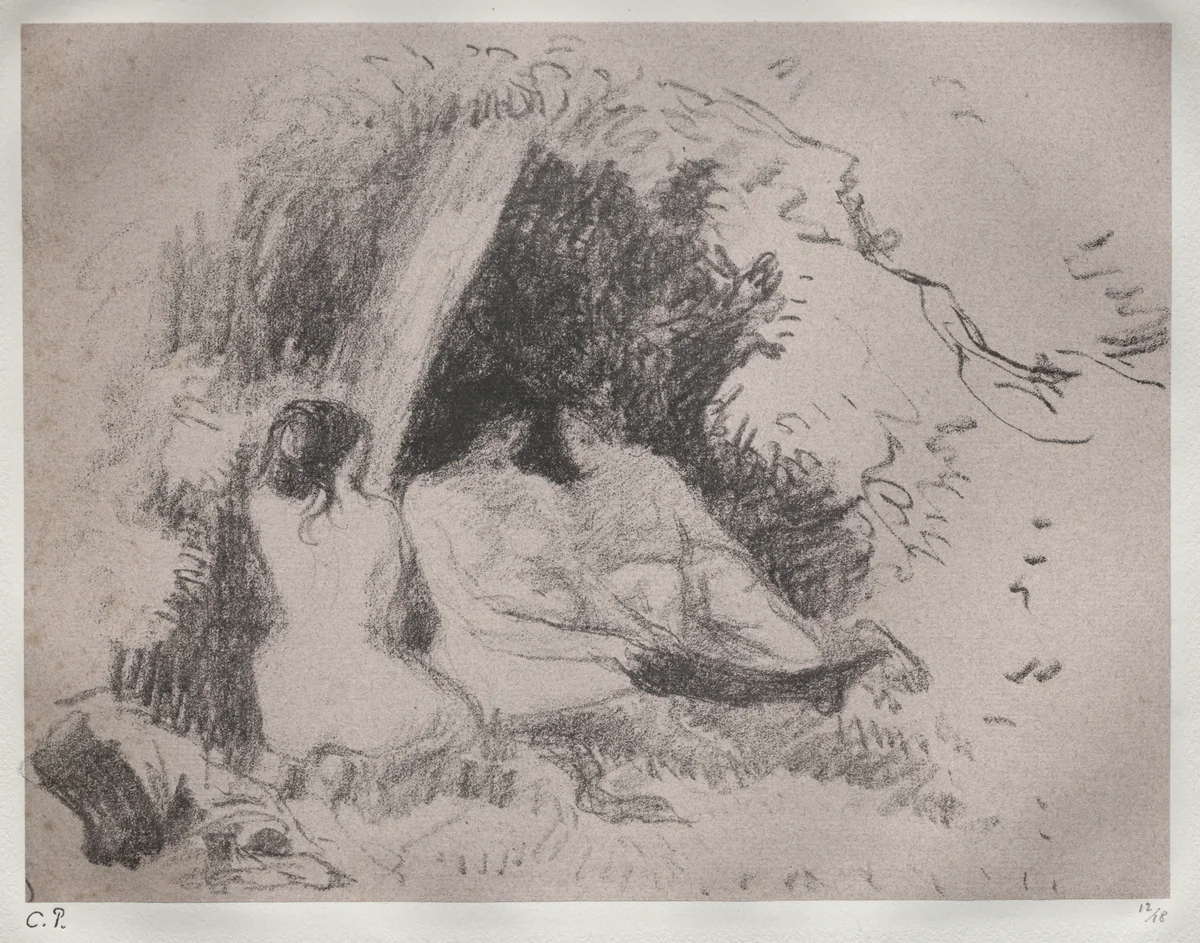 Nude Women by Camille Pissarro, print, 1891-1901
