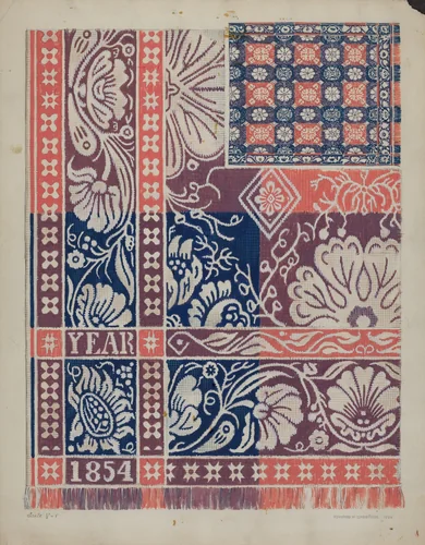 Woven Coverlet by Howard H. Sherman, index of american design, 1937