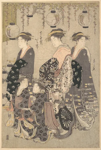 Karakoto of Chojiya on Parade by Chōbunsai Eishi (鳥文斎栄之), print, 1780-1800