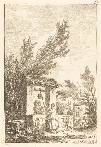 The Well by Hubert Robert, print, 1733-1808