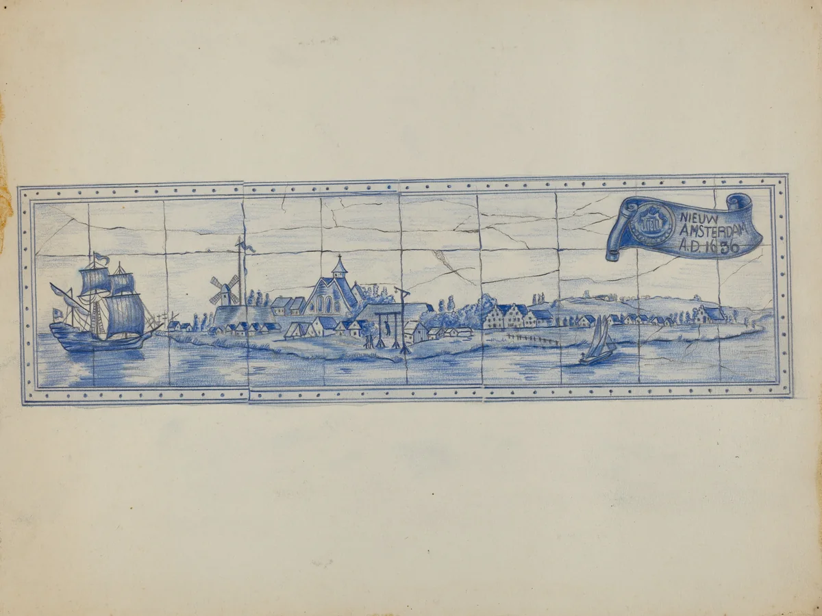 Tile by A. Zimet, index of american design, 1935-1942