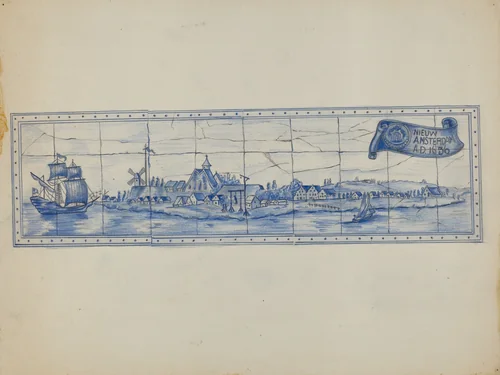 Tile by A. Zimet, index of american design, 1935-1942