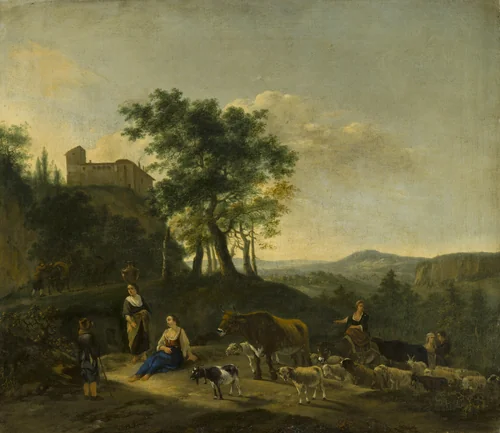 Italianate Landscape with Shepherds by Jan Willemsz Lapp, painting