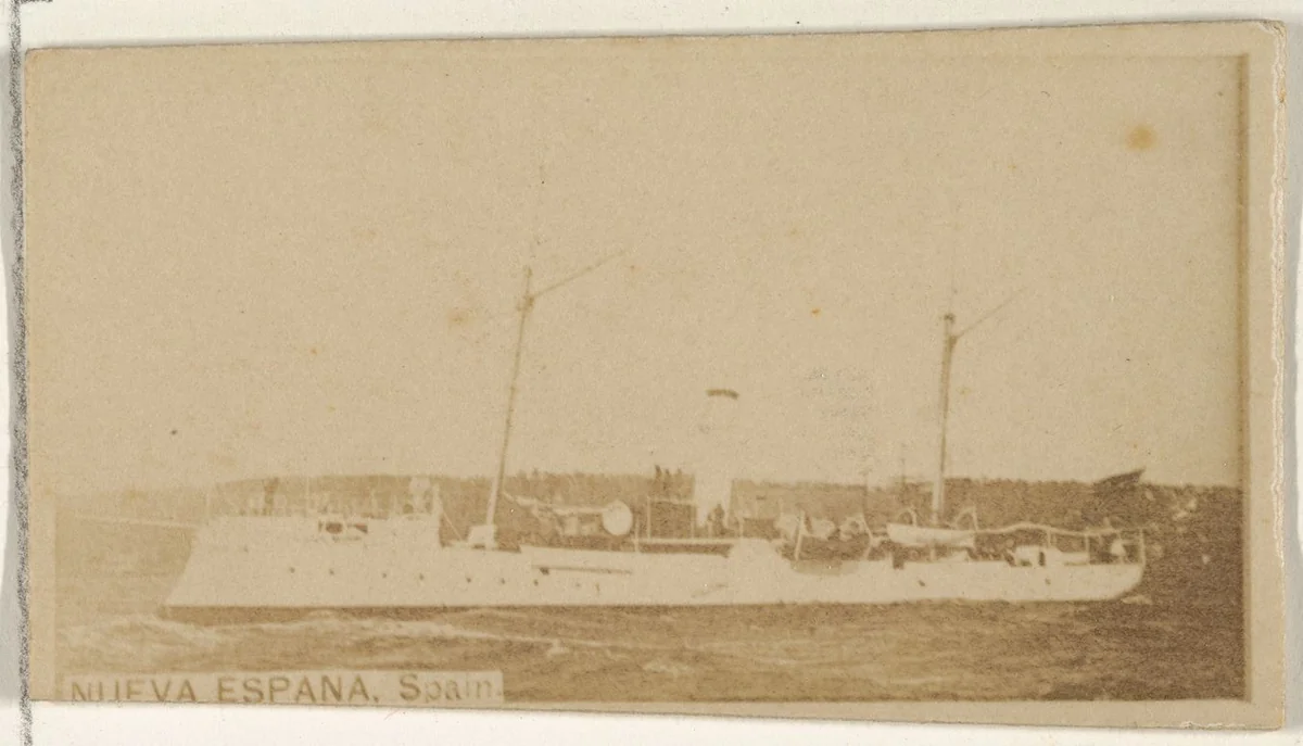Nueva Espana, Spain, from the Famous Ships series (N50) for Virginia Brights Cigarettes by Allen & Ginter, photograph, 1895