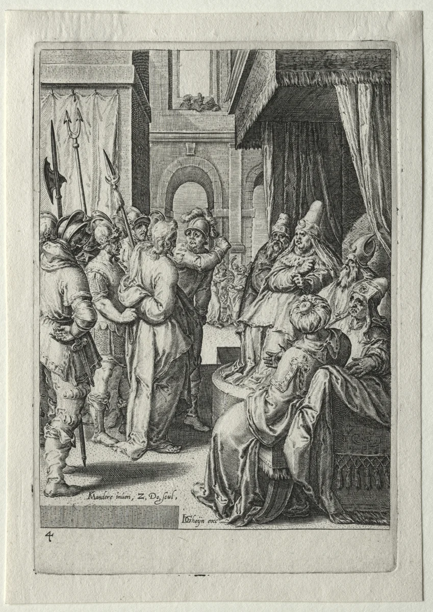 Passion Set: Christ before Herod by Zacharias Dolendo, print, 1596