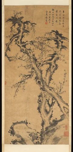 Blossoming Prunus Tree by Peng Yulin, painting, 1834-1866