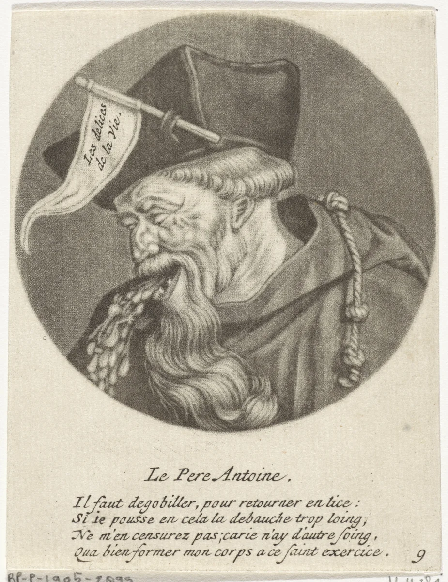 Caricatures of the French clergy under Louis XIV by Jacob Gole, print, 1670-1724