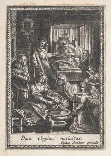 The Birth of the Virgin by anonymous, print, 1590-1625