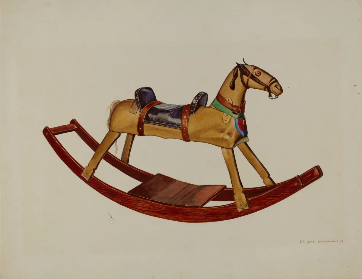 Child's Rocking Horse by Ernest A. Towers, Jr., index of american design, 1939