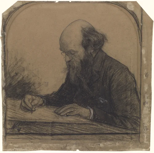 Portret van Petrus Josephus Hubertus Cuypers by Jan Veth, drawing, 1880-1925