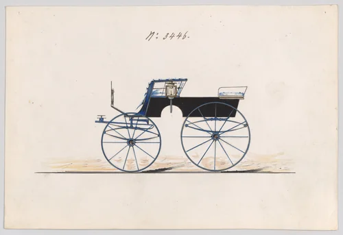 Design for T-Cart, no. 3446 by Brewster & Co., drawing, 1878