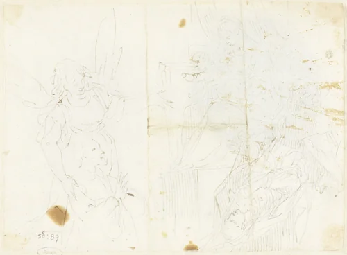 Schets van Maria by Unknown, drawing, 1560-1640