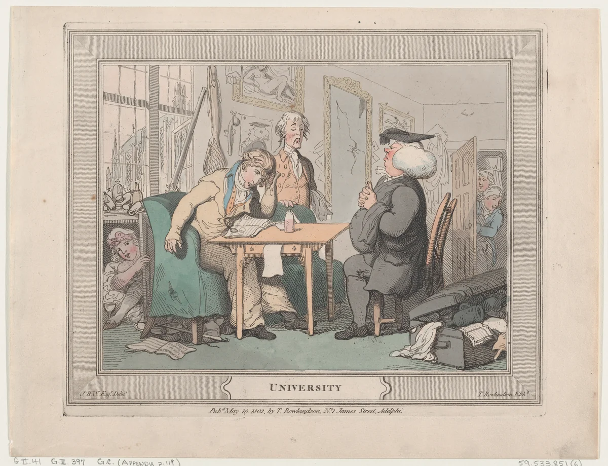 University by Thomas Rowlandson, print, 1802