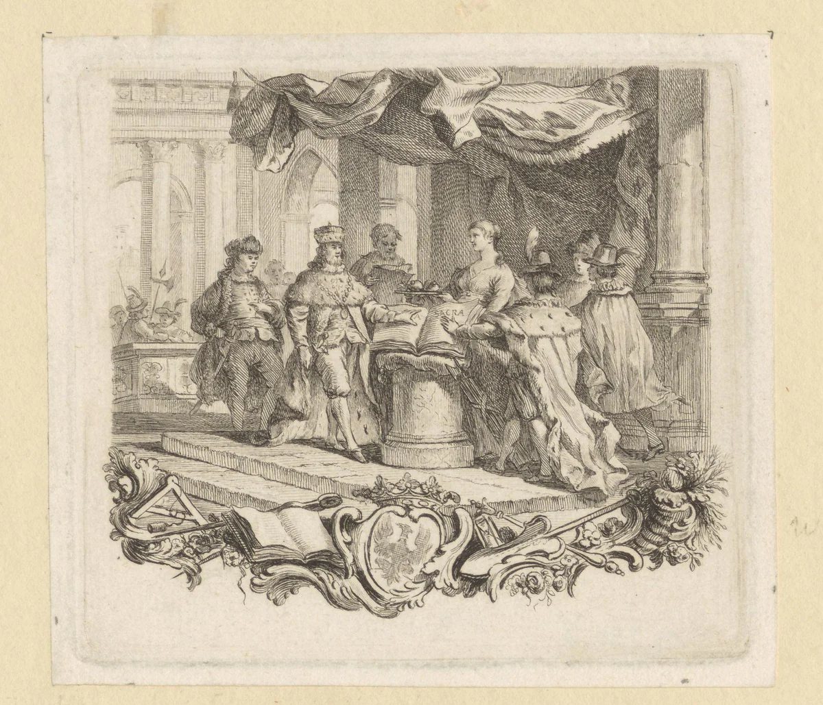 Verbond van de protestantse vorsten by Georg Friedrich Schmidt, print, 1751