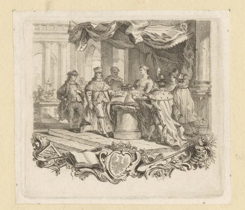 Verbond van de protestantse vorsten by Georg Friedrich Schmidt, print, 1751