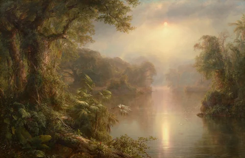 El Rio de Luz (The River of Light) by Frederic Edwin Church, painting, 1877
