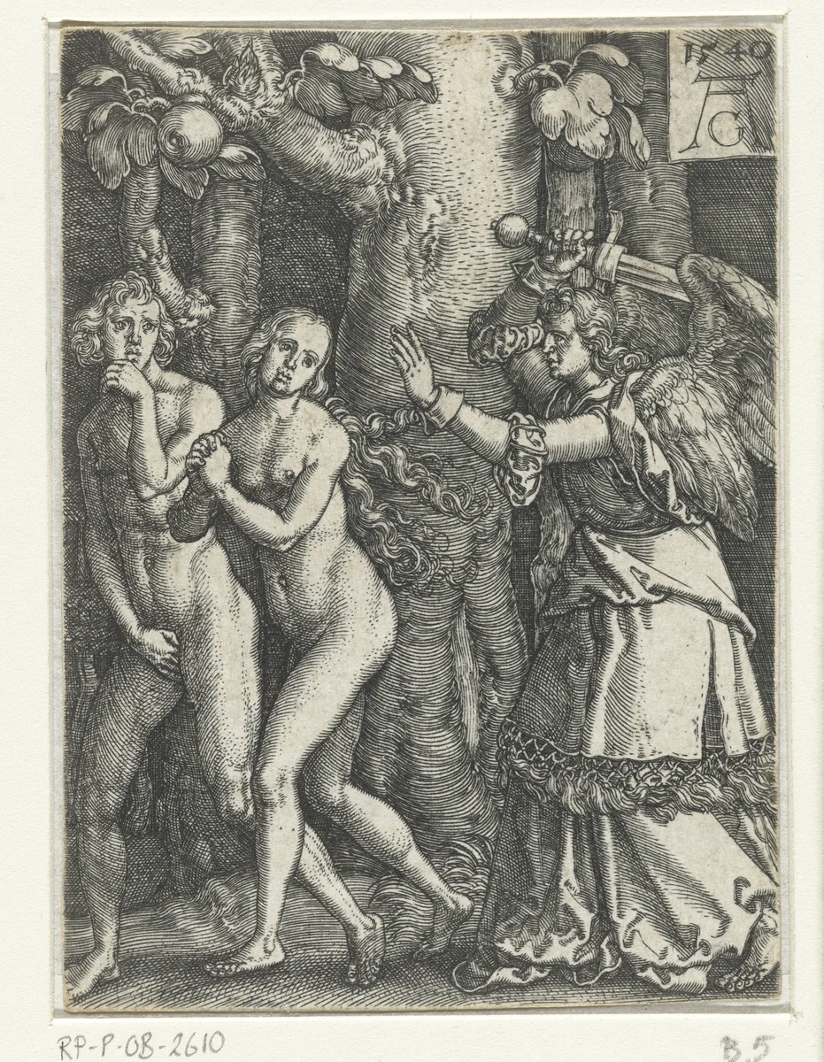 Expulsion from Paradise by Unknown, print, 1540