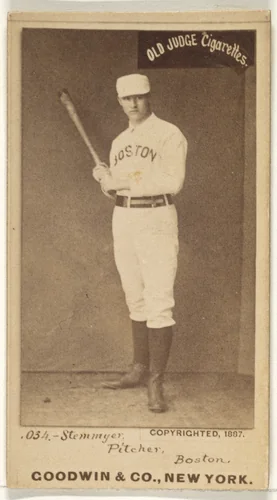 Stemmyer, Pitcher, Boston, from the Old Judge series (N172) for Old Judge Cigarettes by Goodwin & Company, photograph, 1887