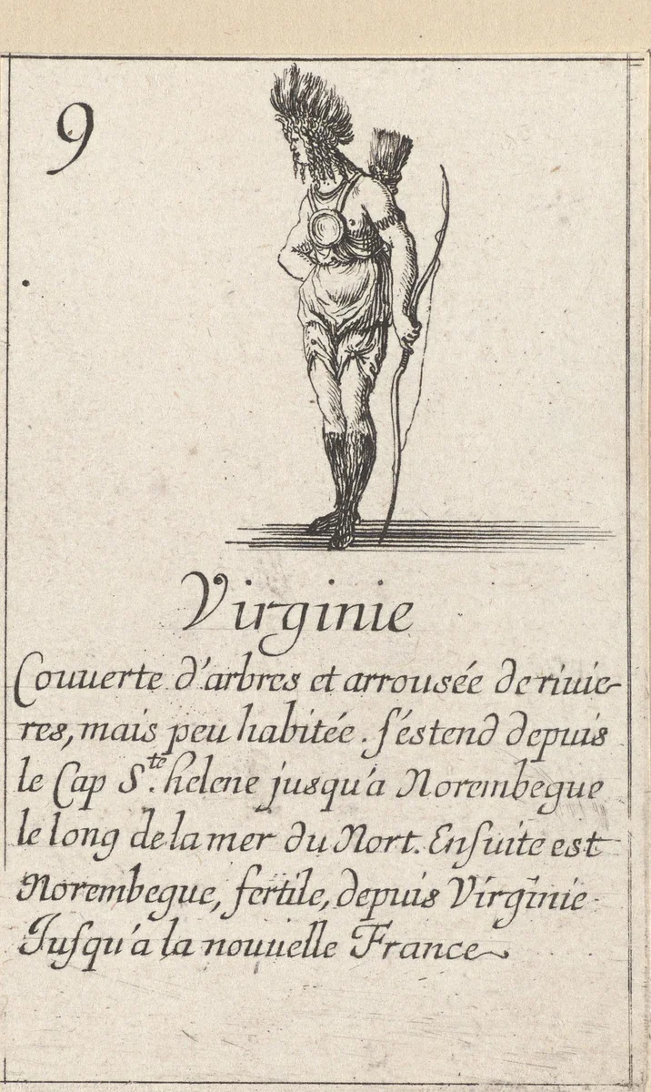 Vrouw uit Virginia by Stefano della Bella, print, 1620-1664