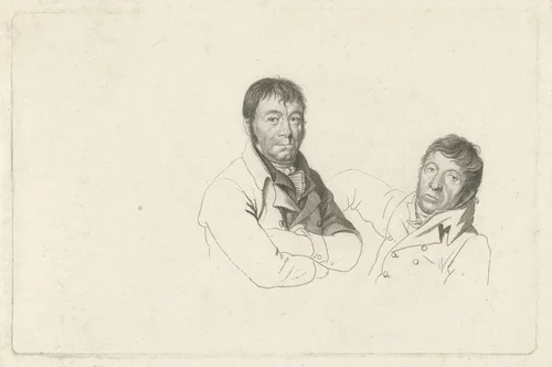 Portretten van Dirk Versteegh en Hendrik de Flines by Jacob Ernst Marcus, print, 1814