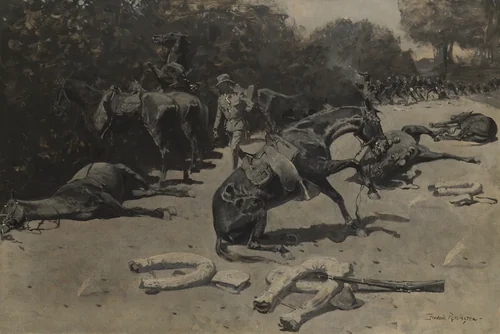 How the Horses Died for Their Country at Santiago by Frederic Remington, painting, 1899