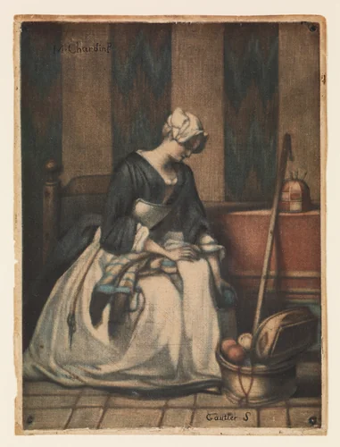 The Embroiderer by Jacques Fabien Gautier Dagoty, print, 1725-1785