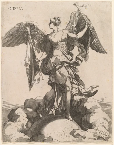 Gloria by Domenico del Barbiere; Rosso Fiorentino, print, 1540-1545
