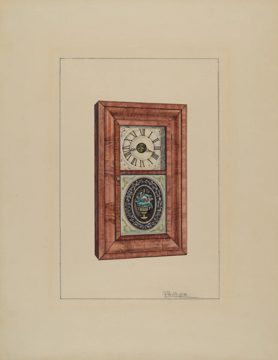 Clock by Lawrence Phillips, index of american design, 1936