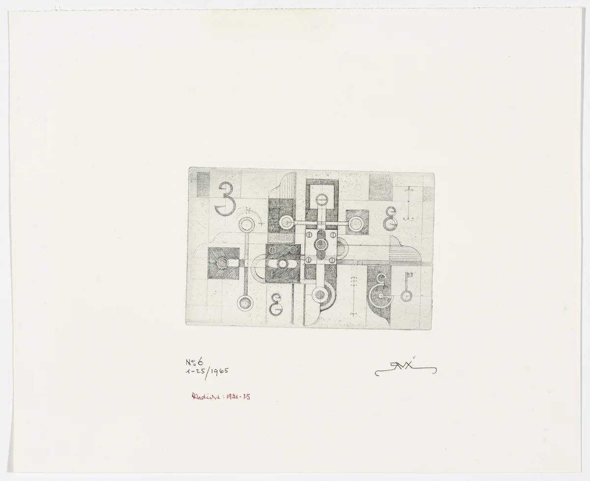 Yale Horizontal Plate (Yale-Horizontalplatte) from The Mystery und dieses Rätsels Lösung by Robert Michel, print, 1921