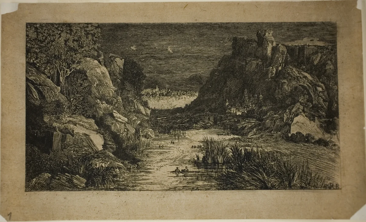 The Distant City by Rodolphe Bresdin, print, 1868