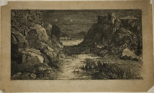 The Distant City by Rodolphe Bresdin, print, 1868