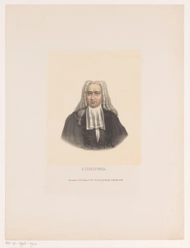 Portret van Gerlach Scheltinga by Leendert Springer, print, 1850