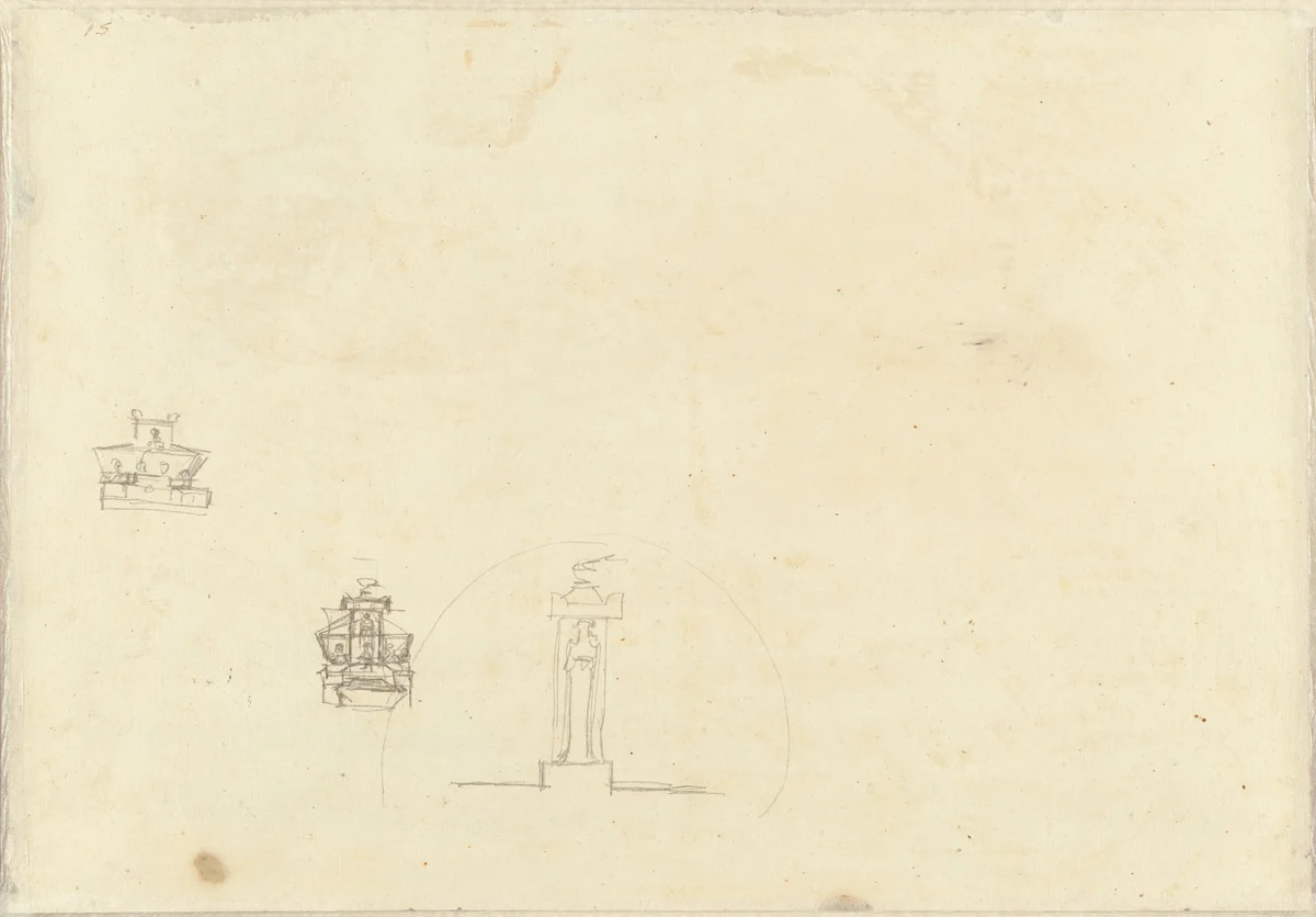Sketches of Tombs by Louis Jean Desprez, drawing, 1779-1784