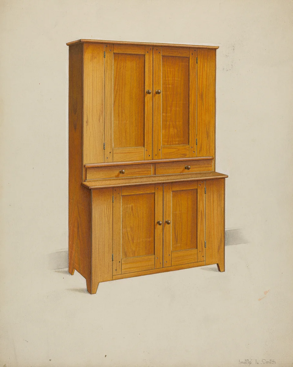 Shaker Cupboard by Alfred H. Smith, index of american design, 1938