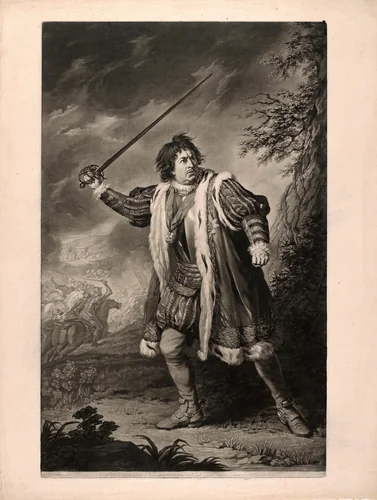 Mr. Garrick in "Richard the Third" by John Dixon, print, 1772