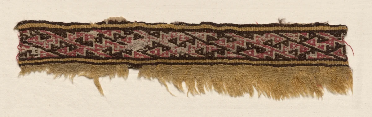 Four Border Strips by Unknown, textile, 1100-1400