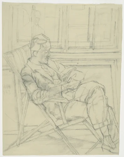 Man Reading a Book by Alberto Giacometti, drawing, 1923