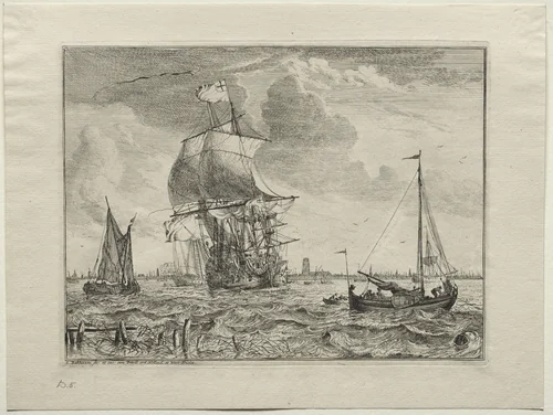 Marine Scene with Amsterdam in the Distance by Ludolf Backhuysen, other, 1701