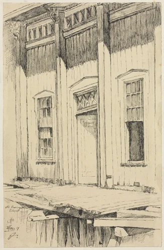 Old Passenger Depot, Cleveland by Otto H. Bacher, drawing, 1865-1909