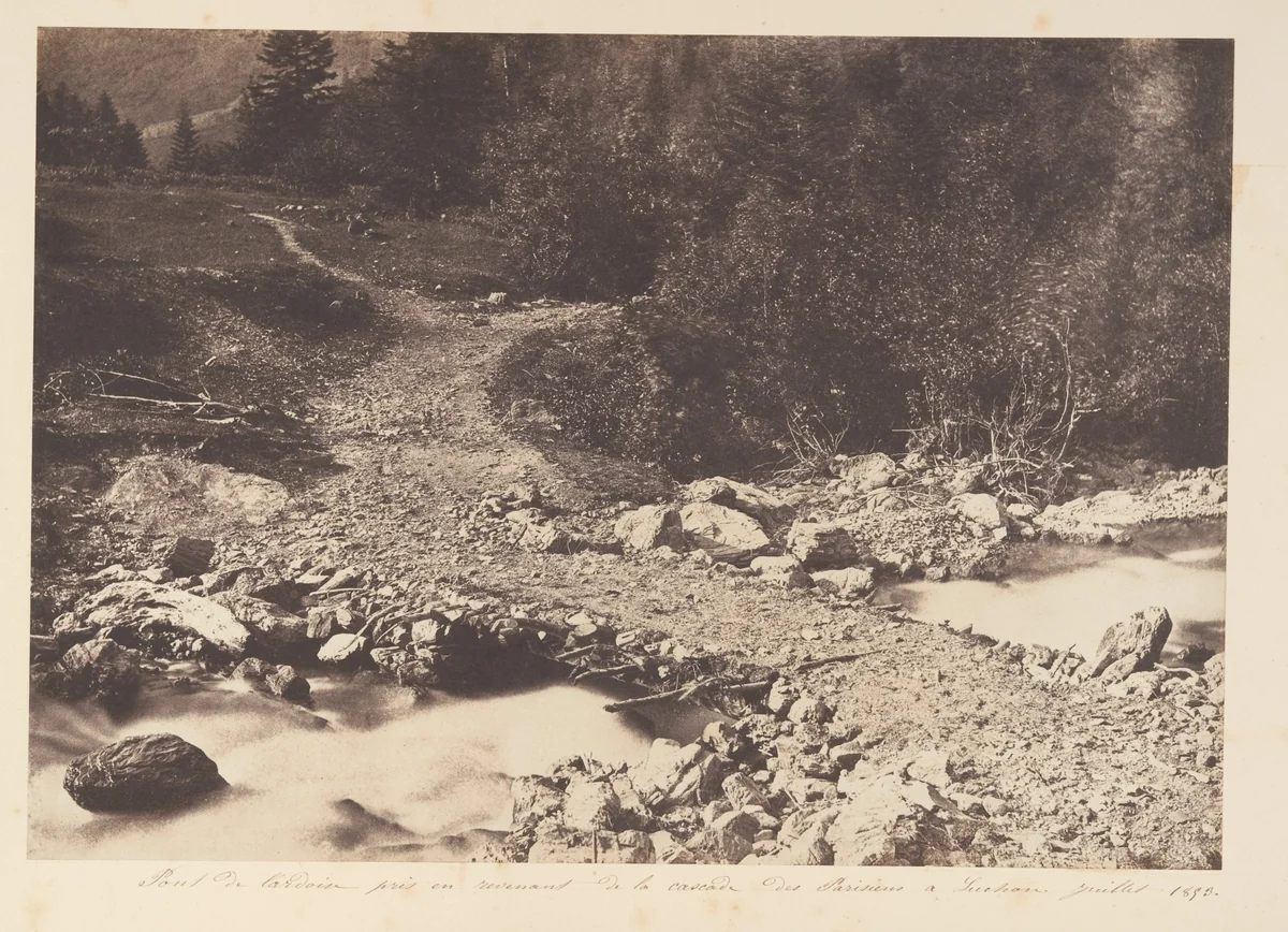 Pont de l'ardoise pris en revenant de la cascade des Parisiens, Luchon by Joseph Vigier, photograph, 1853
