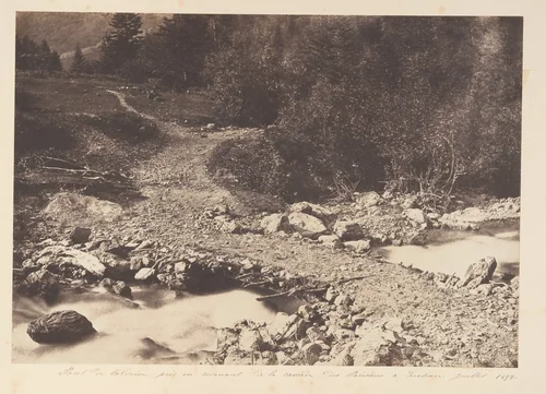 Pont de l'ardoise pris en revenant de la cascade des Parisiens, Luchon by Joseph Vigier, photograph, 1853